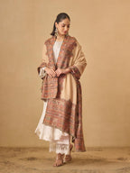 Pashmoda Women Arcadia Borders Kashmiri Jamawar Woven Design Shawl (Size: 40x80in, 101x203cm) SECS55