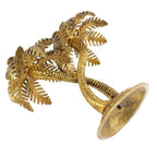 KridayKraft Metal Gold Plated (Palm) Khajur Candle Holder for Home Hotal Decor Candle Stand Tree Statue for Candle Light Dinner & Dining Table Decorative Showpiece for Decoration & Gift Purpose...