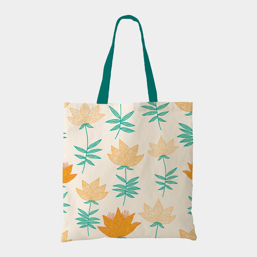 The Purple Tree Women's Canvas Tote Bag, Floral Print, 15x16 inch, 5kg Capacity, Adult, Female, Casual, 1 Pc