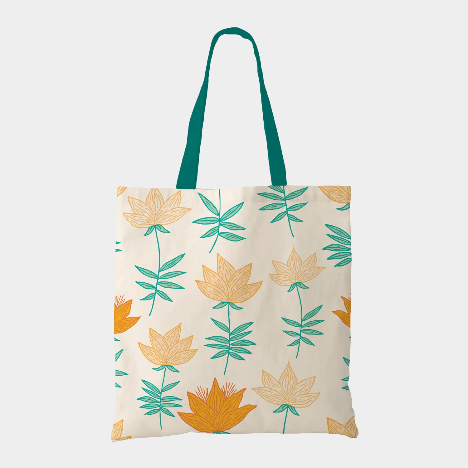 The Purple Tree Women's Canvas Tote Bag, Floral Print, 15x16 inch, 5kg Capacity, Adult, Female, Casual, 1 Pc