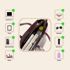 The Gusto Beyond+ Croco - Premium Vegan Leather Tote Bag for Women, Big Size, Wine | Stylish Handbag for women with Zip Closure | Fit for Office Bag, College, Travel Use | Handcrafted in India