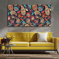 VIBECRAFTS Canvas Paintings for Living Room Drawing Room Floral Madhubani Art Canvas Wall Painting Fitted With Wooden Frame for Home | Office | Gift (PTVCH_2414)
