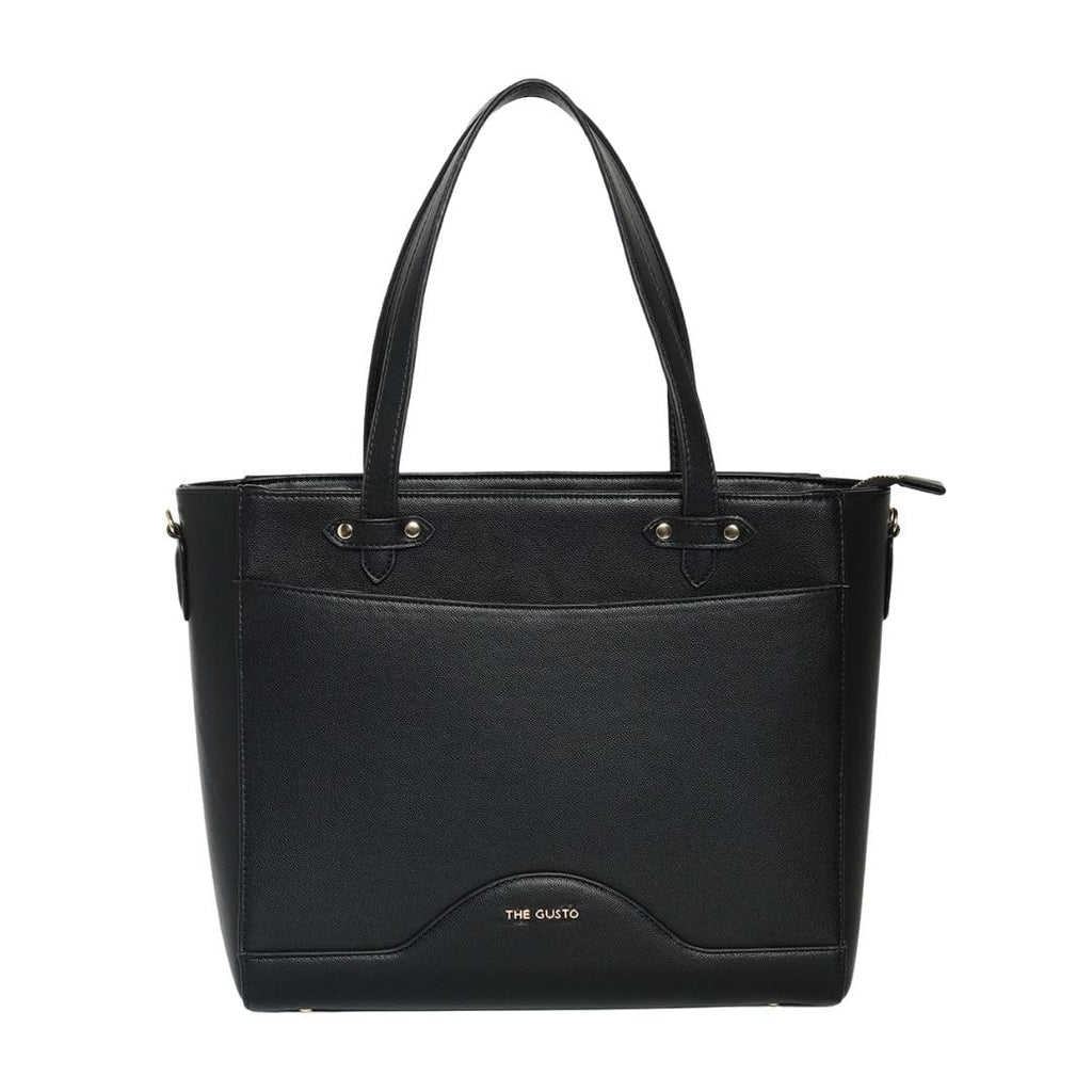 The Gusto Ardor - Premium Vegan Leather Tote Bag for Women | Stylish Hand Bag/Shoulder Bag with Zip, Fits upto 15.6 Laptop | Office, Casual, College Use | Detachable Sling, Handcrafted