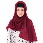 MyBatua Long Hijab in Breathable Soft Georgette large Head Wrap, Wholesale Price, 1pc Scarf HJ-020 (50x180 cm, Maroon)