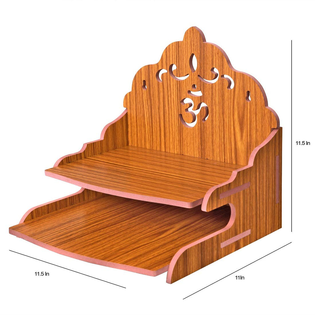 Lakhaji Christian Wooden Wall Hanging Temple for Home and Shop,Office and Home showpiece Temple (Orange-4)