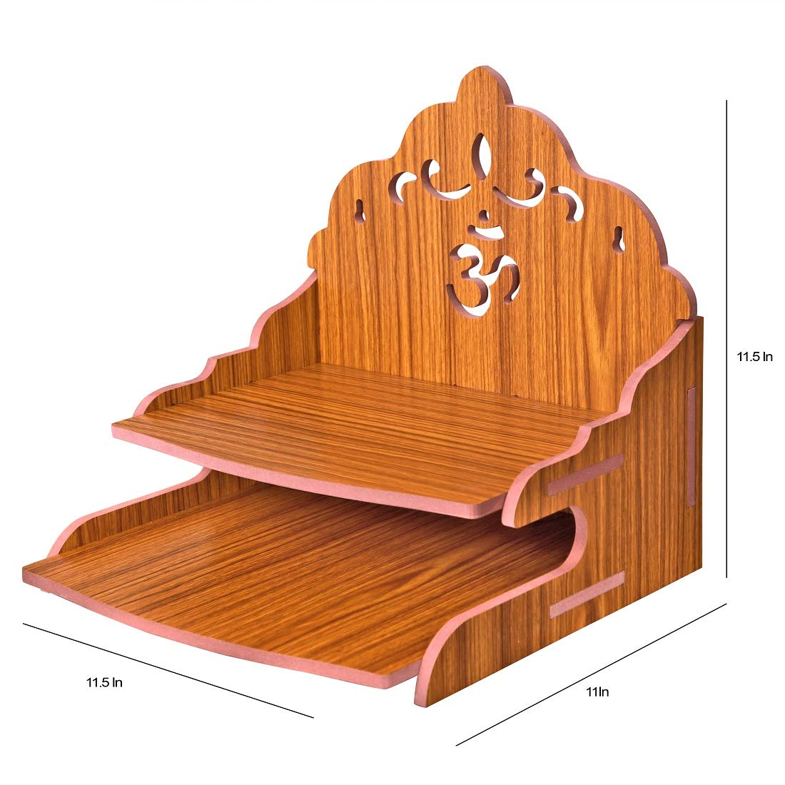 Lakhaji Christian Wooden Wall Hanging Temple for Home and Shop,Office and Home showpiece Temple (Orange-4)