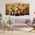 VIBECRAFTS Ancient Greece Premium Wall Painting of Five Pieces For Home|Office|Living Room|Gift (PTVC5Pcs2_6625)