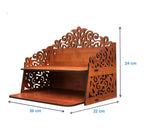 BerryBox Wood Hand Crafted Om Pattern Home Temple for Puja Temple for Home and Office l Puja Mandir l Wooden Mandir l Compact Pooja Ghar Stand for Prayer Room, Living Room Decor (Design 6)