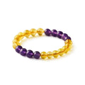 LIFE CHANGING ASTRO Natural Citrine Amethyst Bracelet for Men & Women | Certified 8mm–10mm Beads | Positivity, Spiritual Growth & Abundance | Mental Clarity, Intuition & Wealth Attraction | by Acharya Lavbhushan Ji