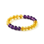 LIFE CHANGING ASTRO Natural Citrine Amethyst Bracelet for Men & Women | Certified 8mm–10mm Beads | Positivity, Spiritual Growth & Abundance | Mental Clarity, Intuition & Wealth Attraction | by Acharya Lavbhushan Ji