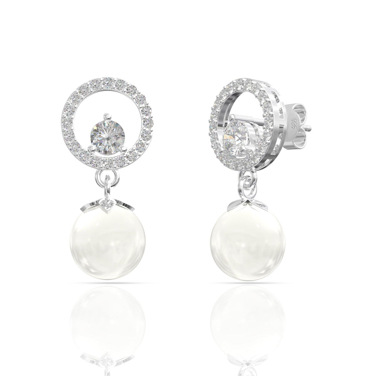 925 Sterling Silver Pearl Earrings for Women | Freshwater Pearl Stud Earrings | Hypoallergenic Rhodium Plated Anti-Tarnish Lightweight Daily Wear Jewellery | Gift for Wife, Girlfriend, Mother, Sister | Birthday, Anniversary, Rakhi