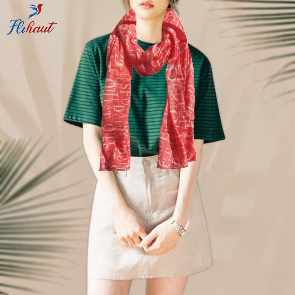 FLIHAUT Women Chiffon Georgette Printed Scarf Scarves Stole (50x172 Cms) Combo Pack of 5 (Multicolor)