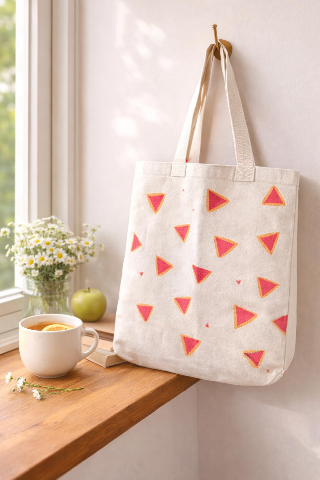 Trashury Hand Painted Large Cotton Canvas Tote Bag for Women & Girls | Reusable Shoulder Handbag for College, Office, Shopping & Travel (2)