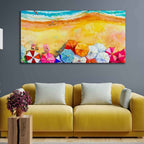 VIBECRAFTS Canvas Paintings for Living Room Drawing Room Seascape Top View Premium Canvas Watercolor Wall Painting for Home|Office|Gift(PTVCH_2357)