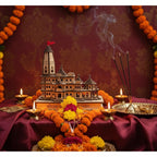 eXme Ram Mandir Ayodhya 3D Model | Ram Janmabhoomi Temple, Handcrafted Wooden | Perfect for Home Decor, Spiritual Altars, Religious Gifts, Car Dashboard Traditional Indian Ayodhya Mandir