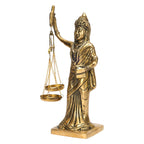 ARTVARKO Brass Justice Lady with Balance Scale Murti Kanoon Nyay Statue Insaaf Ka Tarazu Showpiece 8.5 Inch