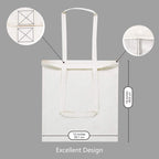 AMIRATE® Cotton Tote Bag, Lightweight Medium Reusable Grocery Shopping Canvas Bag, Suitable for DIY, Advertising, Promotion, Gift, Activity, Shopping, Gym, Groceries (Plain, Pack of 4)