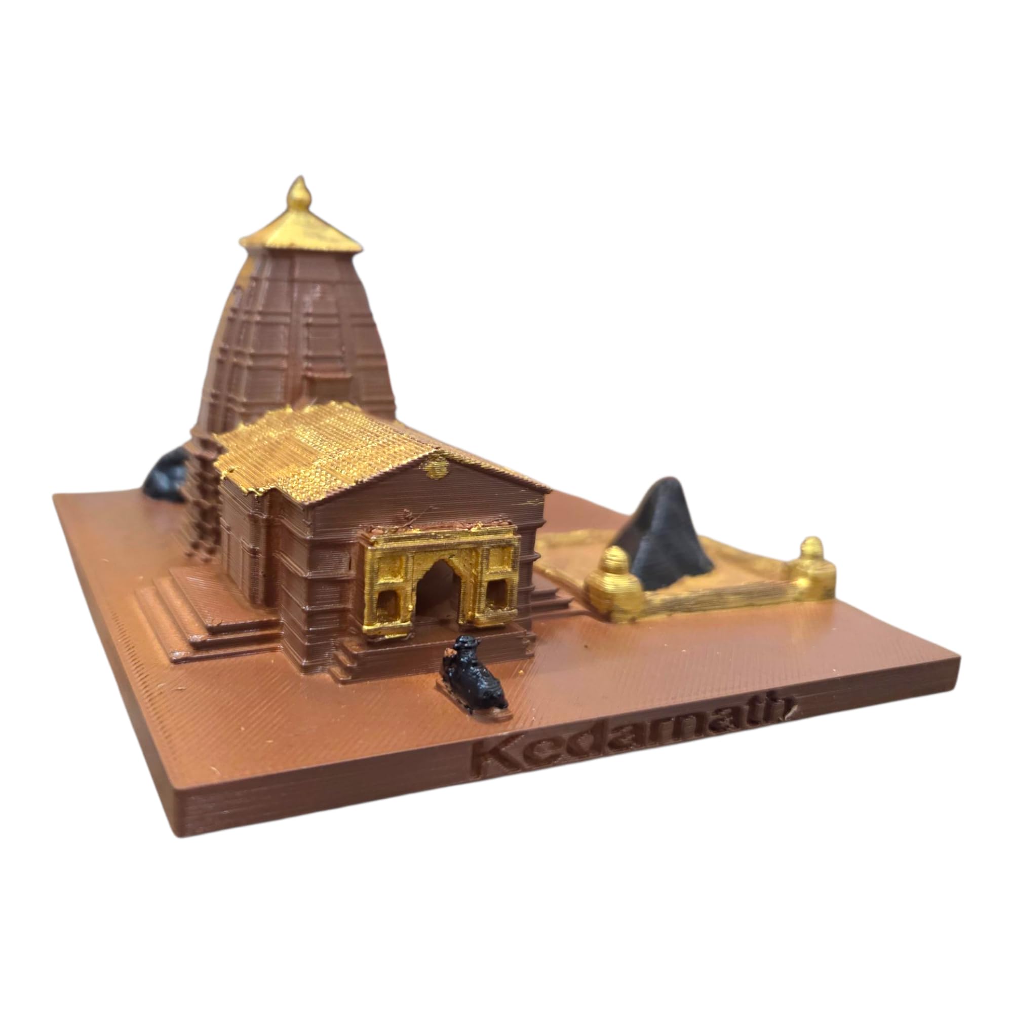 DevaDarshan Kedarnath Temple Miniature Model Set with Shivling, Nandi & Bhimshila | Spiritual Home Decor Showpiece | Hindu Temple Replica | Religious Gift for Puja Room, Mandir & Office Decor