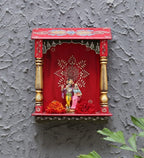 CRAFT TREE Multicolour Neem Wood Pooja Mandir Without Door for Puja Room | Wooden Furniture | Solid Mandap | Color- Multicolour