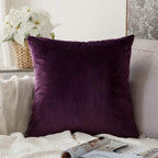 Khooti Velvet Cushion Cover, 16x16 | Wine | Pack of 1 | Solid Plain Soft & Smooth, Decorative Cushion Covers for Living Room, Bedroom, Couches, Chairs, Sofas, Beds & Home Decor