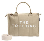 AQVA Printed Cotton Canvas Tote Bag with Detachable Sling Strap for Women | Large Capacity | Stylish Multipurpose Handbag with Zipper | Shoulder Bag for Laptop, Office & Travel (Kraft)