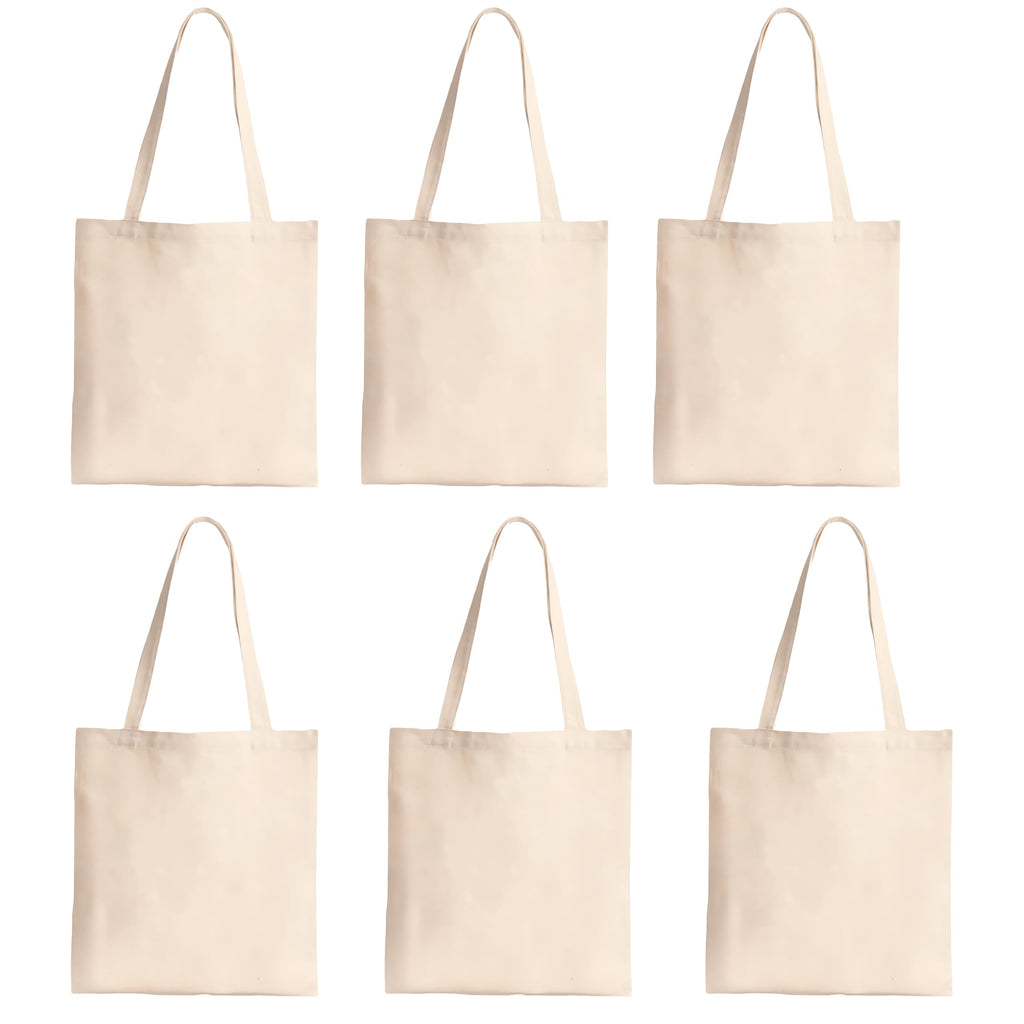 BOHEMEO Reusable Natural Cotton Plain Tote Shopping Bag, Multi-purpose Canvas Bags, Suitable for DIY Project, Grocery Bags, Shopping Bags, Book Bags, Gift Bags.