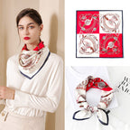 PALAY Red Satin Scarf for Women, Silk Feeling, 23 × 23 Inches