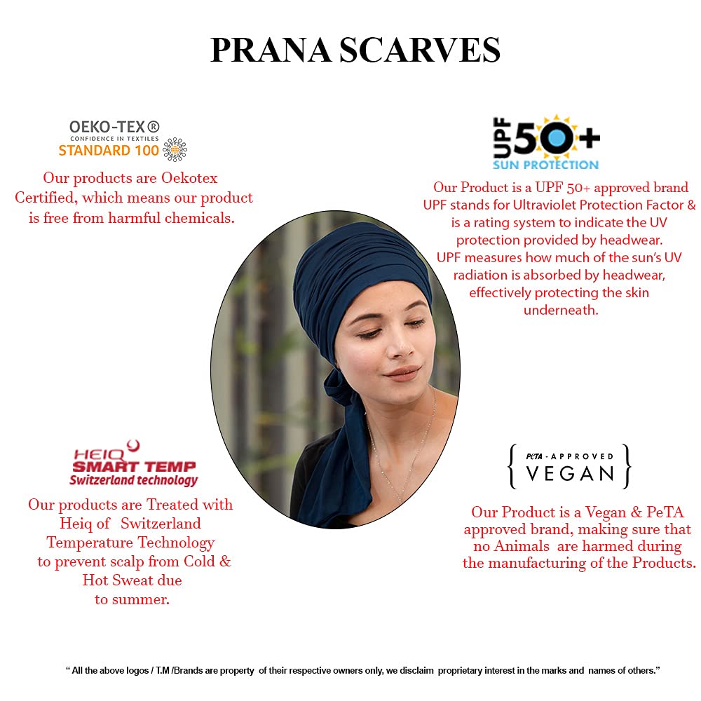 The Headscarves Women's Bamboo Viscose Prana Scarf (HS131_Navy)