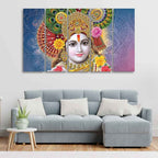 VIBECRAFTS Kanha Ji Canvas Wall Painting of Five Pieces For Home|Office|Living Room|Gift (PTVC5Pcs4_8730)