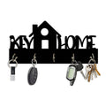 Artvibes Unique Stylish Wooden Key Holder for Wall Decor with Stylish Stainless Steel 5 Hooks Beautiful Key Organizer for Home Decoration(KH_809), Black1