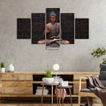 VIBECRAFTS Homcraft Buddha Meditating Statue Five Pieces Canvas Wall Painting For Home|Office|Living Room|Gift (PTVC5Pcs1_5530)