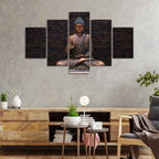 VIBECRAFTS Homcraft Buddha Meditating Statue Five Pieces Canvas Wall Painting For Home|Office|Living Room|Gift (PTVC5Pcs1_5530)