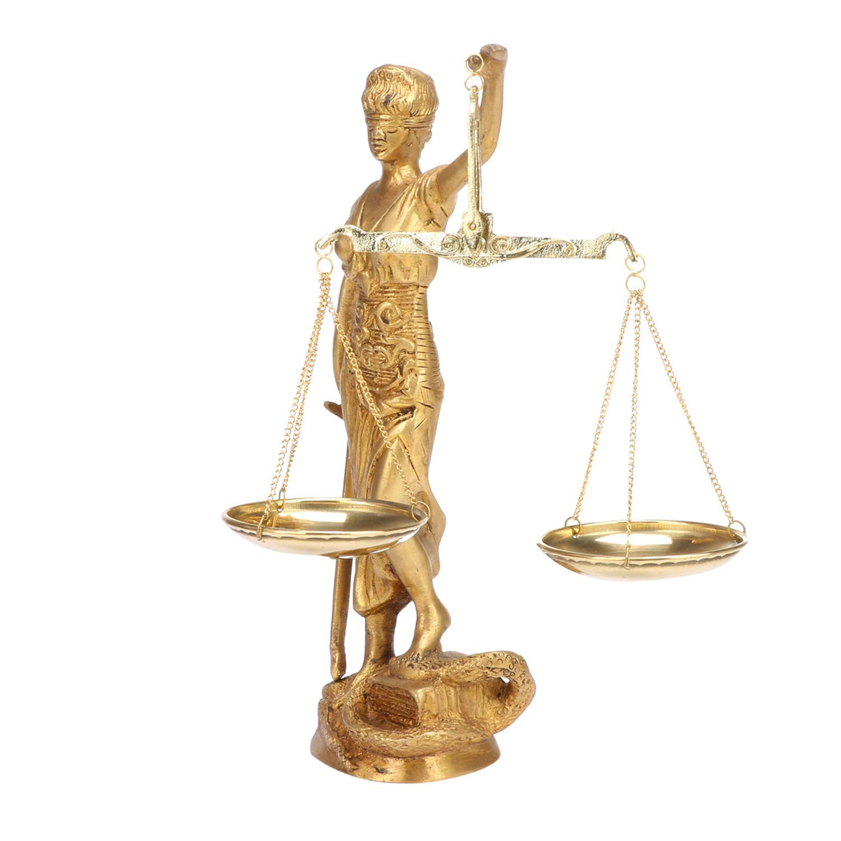 SVARUP Brass Justice Lady Law and Equality Blind Folded Idol Nyay Murti for Office Home Decor Height 9.5 Inch
