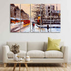 VIBECRAFTS Street View of London Five Pieces Premium Wall Painting For Home|Office|Living Room|Gift (PTVC5Pcs4_8629)