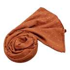 Premium Rhinestone Hijab | Korean Georgette | 70 x 30 Inch | Sparkle Scarf for Women | Soft & Lightweight Fabric (BURNT ORANGE)