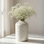 BEHOMA White Metal Vase for Home & Office Decor