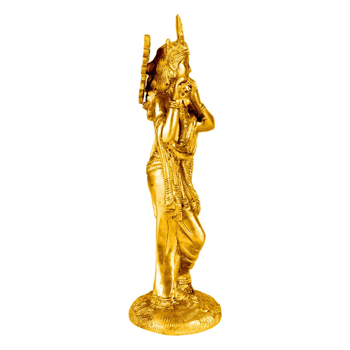SVARUP Brass Krishna Murti in Gold Color Heigh 10 Inch