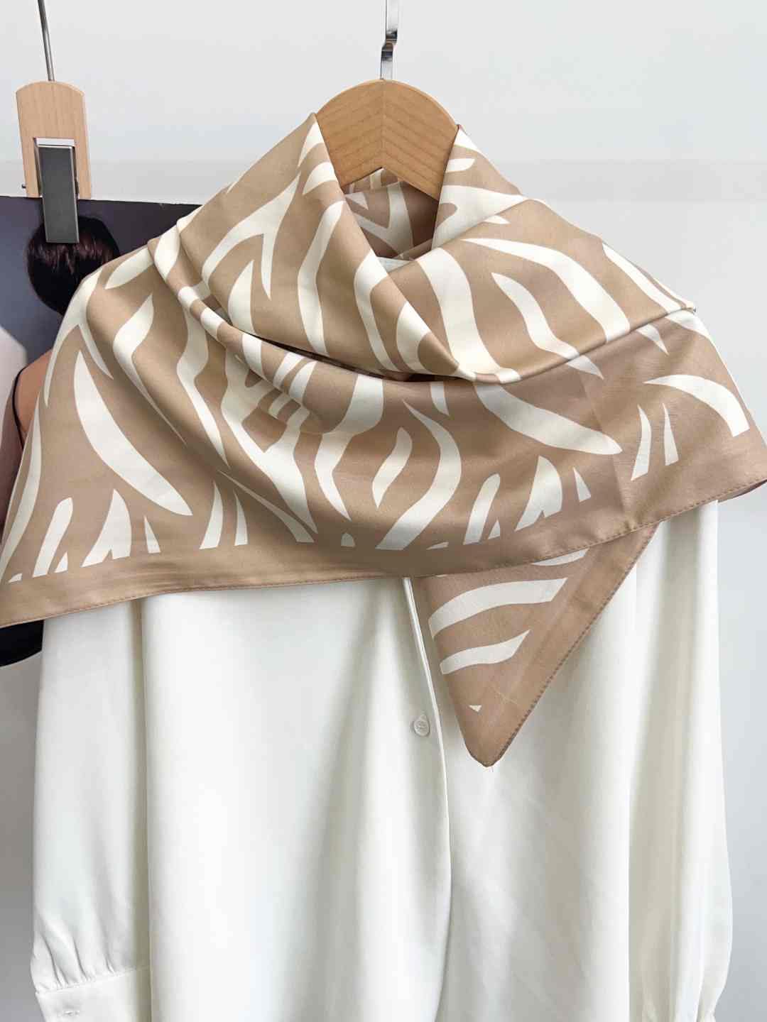 CrossKulture Printed Poly Silken feel Scarf Stole for Women | Stylish, Soft, & Lightweight | Satin Feel Neck, Hair & Head Scarf for Women | Square Silk Stole for Handbag (Colour74)