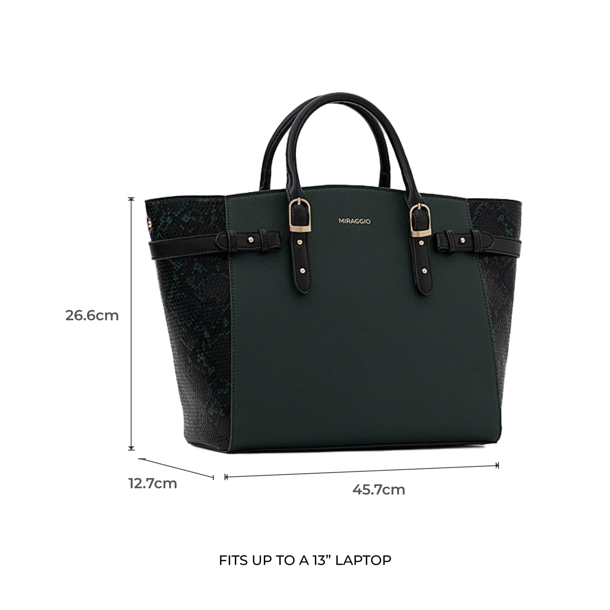 Miraggio Rosalind Tote Bag For Women With Adjustable & Detachable Strap | Fits Upto 13 Inch Laptop | Office Bag For Women Stylish