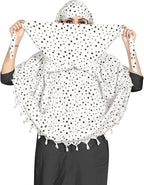 MQUXES Cotton 2 In 1 Long Scarf Mask With Dupatta Usable For Vehicle Driving | Universal Size | For Girl & Women | Mix Pattern, Female, White