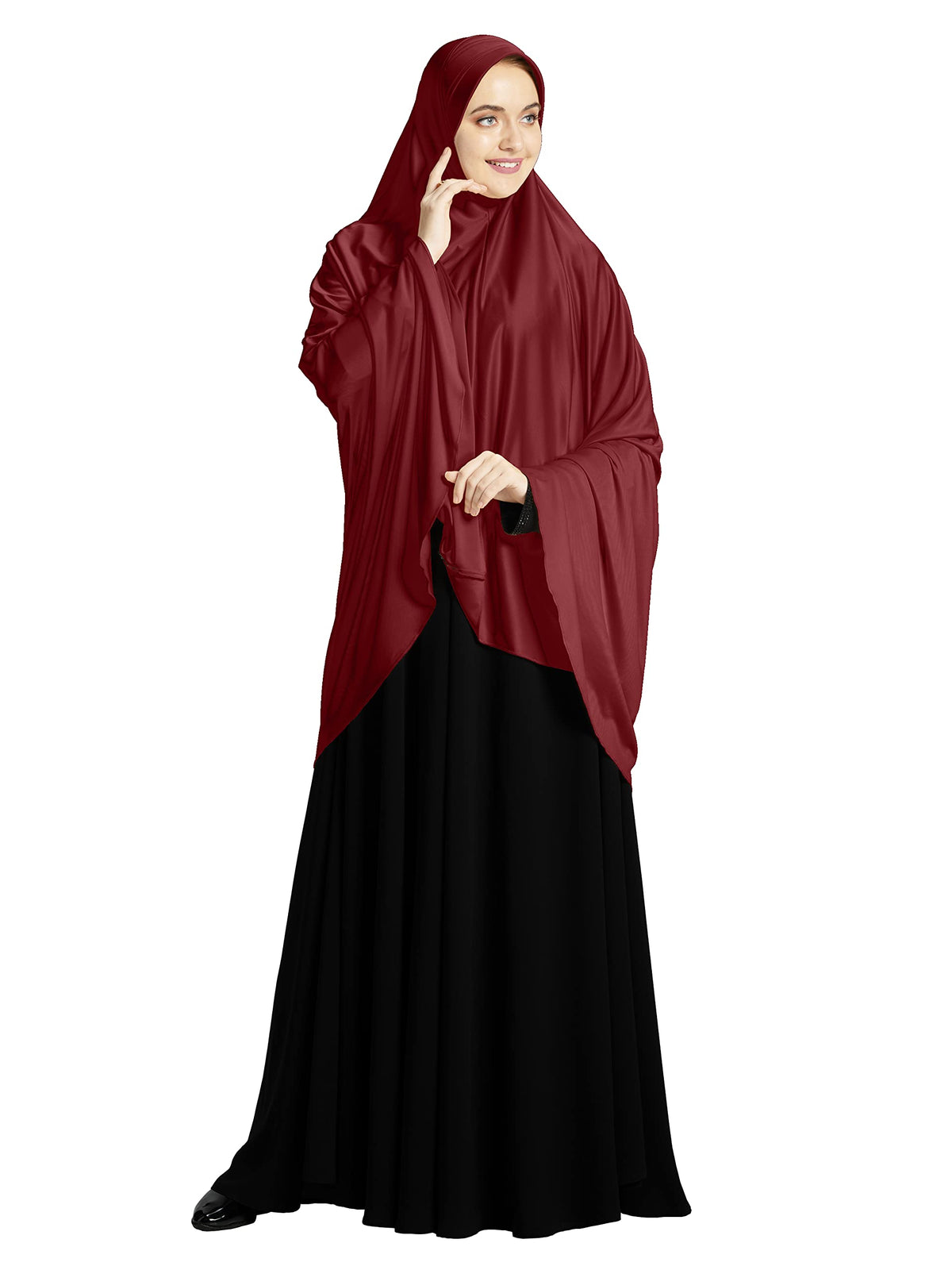Mehar Hijab's Modest Women's Long Hijab iCRA Feel Good Fabric ZAKIA (D Maroon, X-Large)