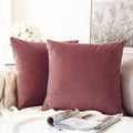 Khooti Velvet Cushion Cover, 18 x 18 Inches | Jam | Pack of 3 | Solid Plain Soft & Smooth, Decorative Cushion Covers for Living Room, Bedroom, Couches, Chairs, Sofas, Beds & Home Decor