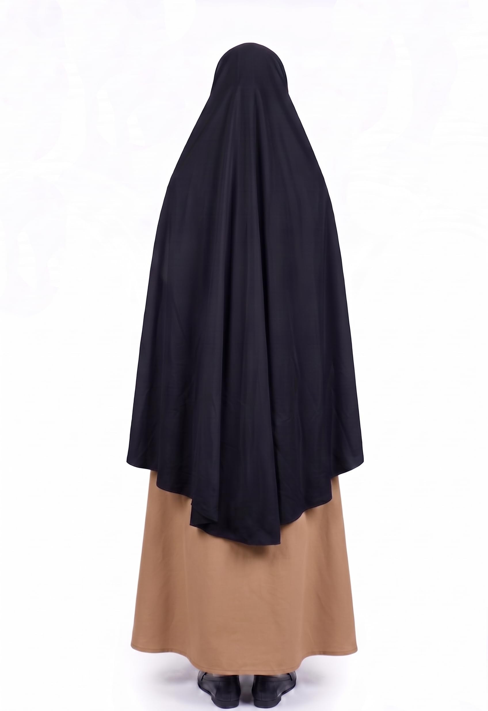 AL RIDHA Women's Premium Sarina Crystal Namaz Hijab | Readymade Namazi Scarf & Rumali for Daily Prayer | Soft & Lightweight Islamic Prayer Wear (Black)