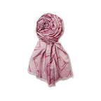 FAHABO Shimmer Geometric Woven Cotton Blend Scarf for Women – Lightweight Hijab & Stole Wrap | 73 x 29 Inches (Red)