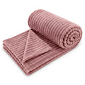 CB HOME Super-Soft All Season Fleece Double Blanket Cozy Comfort Fleece Blanket Ultra-Soft Fluffy & Warm, 90 X 90 Inches, Pencil Mauve Kafalo