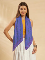 Ravaiyaa - Attitude is everything Sanganer Hand Block Printed Scarves Pure Cotton Scarf Square Hijab Dupatta 40 X 40 Inch (Purple Green Floral)
