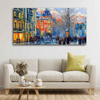 VIBECRAFTS Canvas Paintings for Living Room Drawing Room Old City In Winter Canvas Wall Painting Fitted With Wooden Frame for Home | Office | Gift (PTVCH_2446)