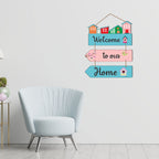 Artvibes Welcome Quote Decorative Wall Art MDF Wooden Wall Hanger for Living Room | Bedroom | Home Decor | Gifts | Wood Decoration Items | Artworks Hangings Ornaments (WH_5801N), Set of 3