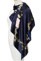 Ciroq Women's Printed Shiny Arabian Style Luxury Floral Pattern Satin Silk Head Scarf - Neck Scarf (Square)