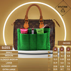 SYUTAM Women Felt Purse Organizer Insert for Ladies Handbag, Tote, Hobo Bag Storage & Purse Divider, Multiple Storage Compartment - Green(8.85x4.5x5.5) inch (Small)